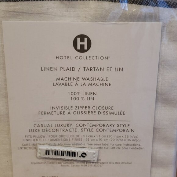 Hotel Collection Plaid Linen Pillow Sham King - Picture 3 of 3